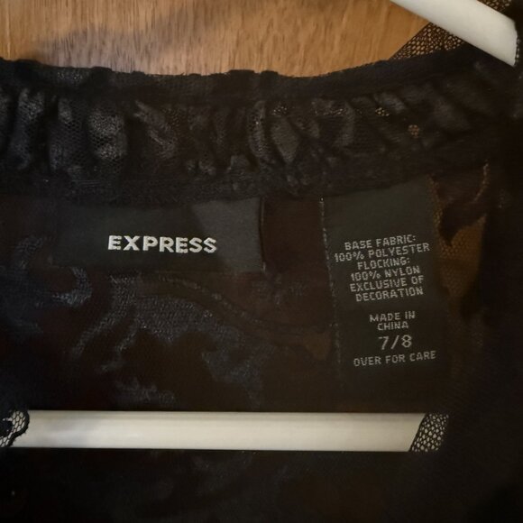 Women's Vintage Express Velvet and Lace Tie Front Shirt Blouse Size 7/8 Stunning - Picture 4 of 9